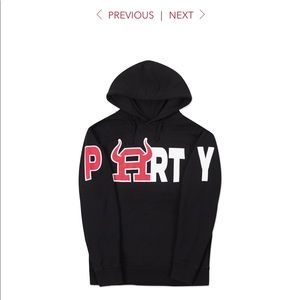 Bryce hall party merch hoodie black and red